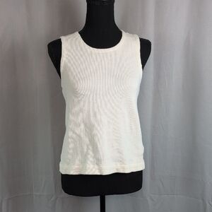 Madewell Cream Ribbed Sleeveless Tank Top